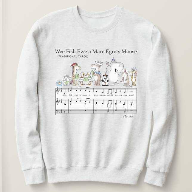 Sweatshirt WEE FISH EWE A MARE EGRETS MOOSE Sandra Boynton T- (Design devant)