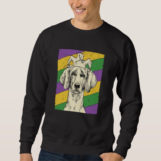 Sweatshirt Weimaraner Jester Mardi Gras Dog Mom or Dad (Devant)