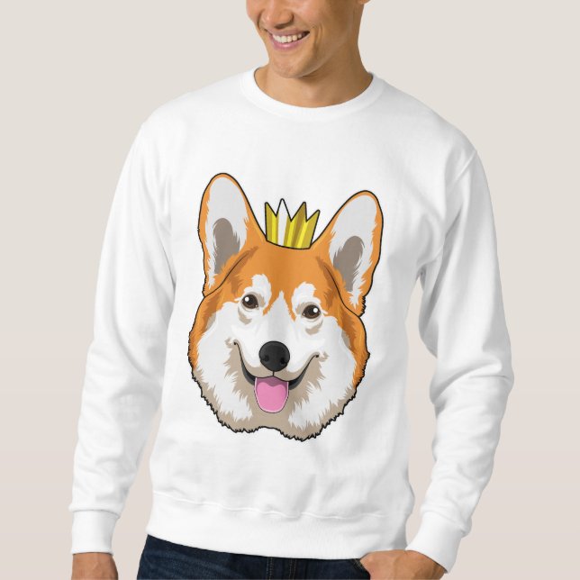 Sweatshirt Welsh corgi with Crown (Devant)