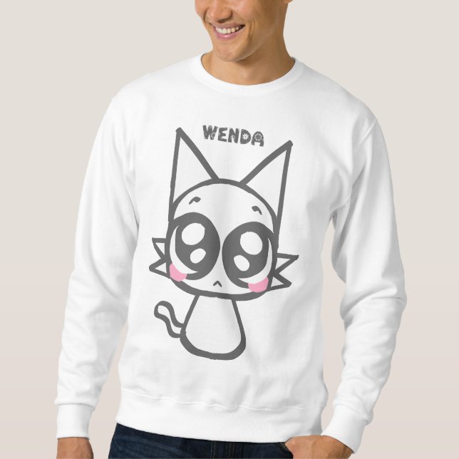 Sweatshirt Wenda le chat blanc Sprunki - adorable Furry Chara (Devant)