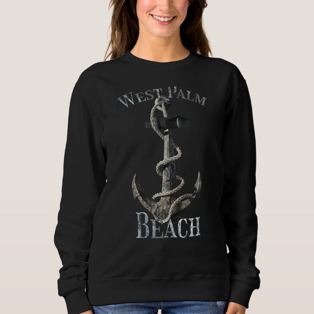 Sweatshirt West Palm Beach Floride Vacances Ancre nautique S (Devant)