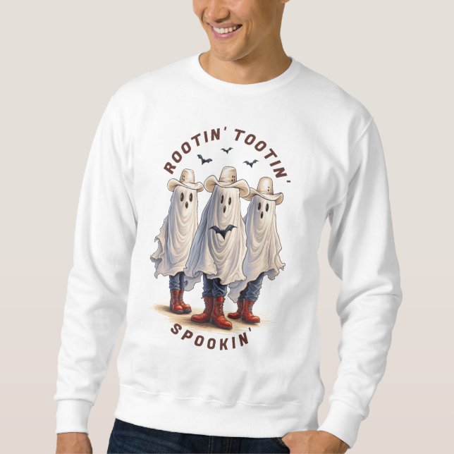 Sweatshirt Western Ghosts Personnalisé Rootin Tootin Spookin (Devant)
