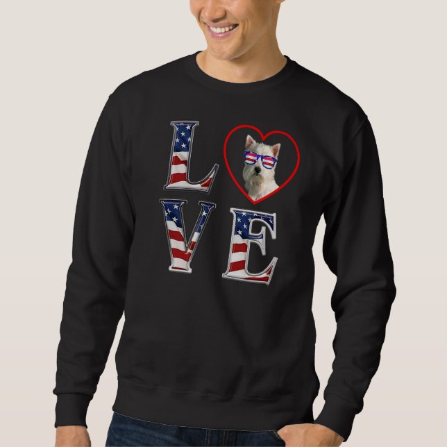 Sweatshirt Westie 4 juillet West Highland White Terrier Mem (Devant)