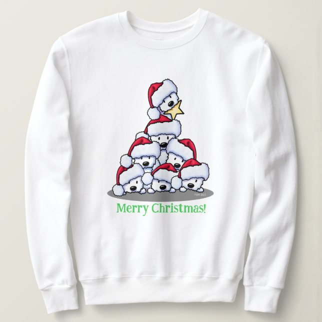 Sweatshirt Westie Dog Christmas Tree T-Shirt (Design devant)