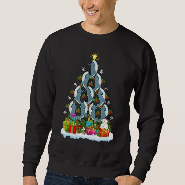 Sweatshirt Whale Fish   Xmas Holiday   Whale Christmas Tree (Devant)