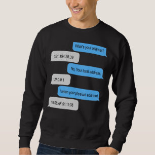 Sweatshirt What Is Your Address I'm A Programme No Your Loca