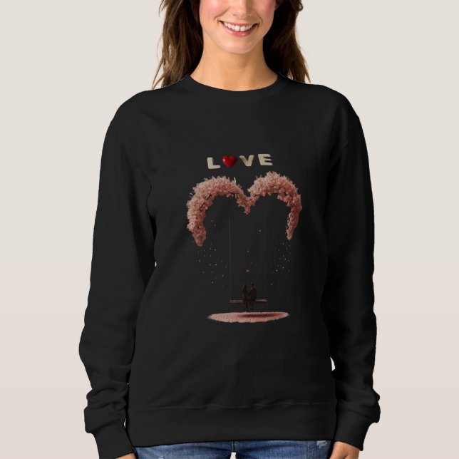 Sweatshirt Where Love Gently Falls Petals Between Two Hearts  (Devant)
