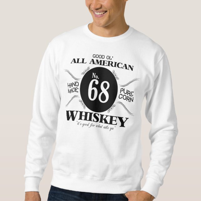 Sweatshirt Whiskey cent pour cent américain de no. 68 - (Devant)