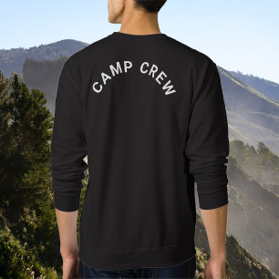 Sweatshirt White Happy Camper Crest Camp Crew Vintage Black