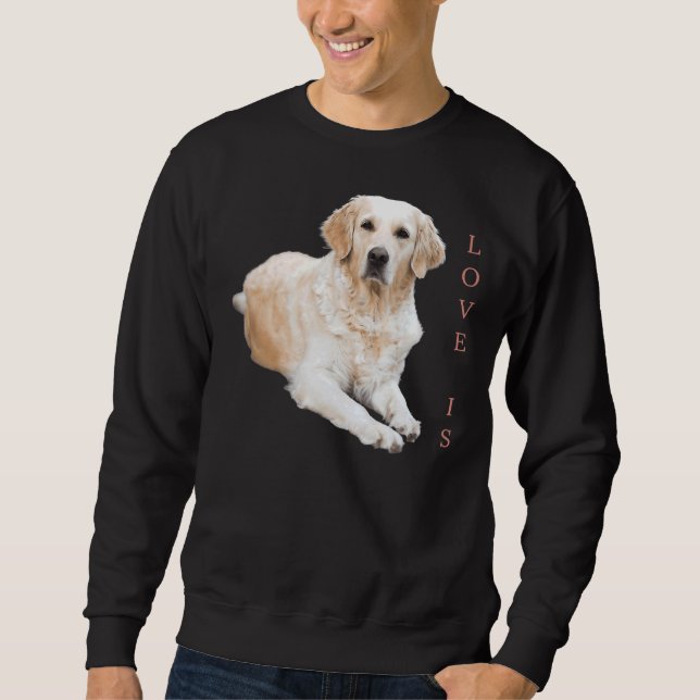 Sweatshirt White Labrador Retriever Yellow Love (Devant)