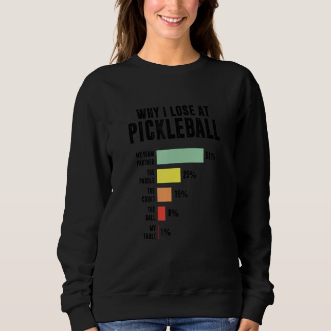 Sweatshirt Why I Lose At Pickleball  Pickleball Player (Devant)