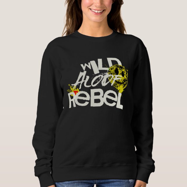 SWEATSHIRT WILD REBEL ALOOF GRAPHIC GRUNGE TYPOGRAPHY (Devant)