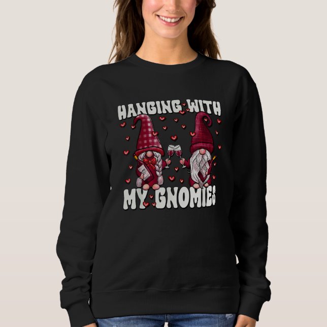 Sweatshirt Wine Drunk Gnome Couple Loves Hanging With My Gnom (Devant)