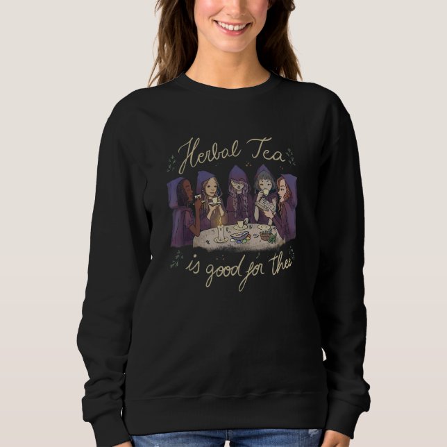 Sweatshirt Witches Drinking Tea. Wiccan Magical Herbal Tea Pa (Devant)