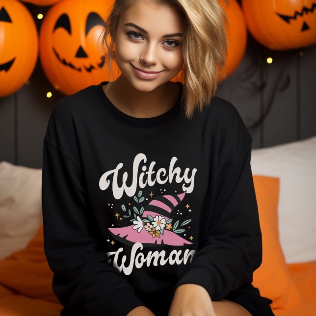Sweatshirt Witchy Woman Funny Pink Witch Halloween (Witchy Woman Funny Pink Witch Halloween Sweatshirt)