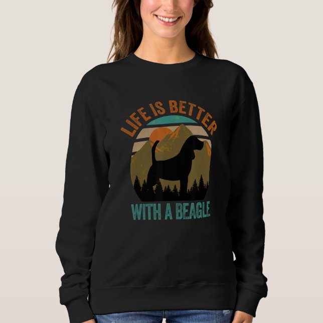 Sweatshirt With A Beagle Distressed Mountains (Devant)
