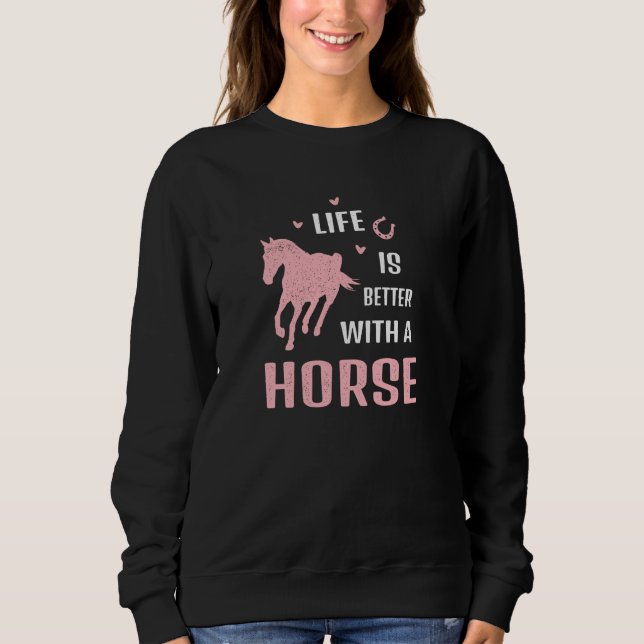 Sweatshirt with a horse Riding stable Equestrian (Devant)