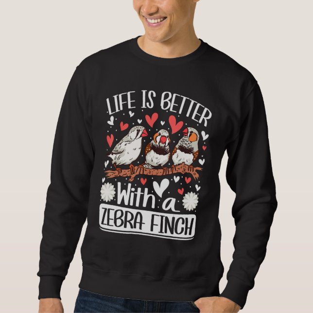 Sweatshirt with a Zebra Finch Bird  Zebra Finches (Devant)