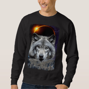 Sweatshirt Wolf d'hiver Galaxy Sun Moon Eclipse