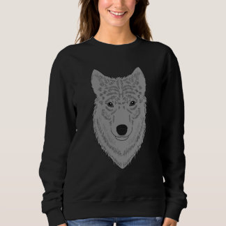 Sweatshirt Wolf head predator face imprint with wild animal  