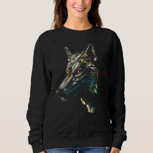 Sweatshirt Wolf Polygon oeuvre d'art Animal Motif Wolf
