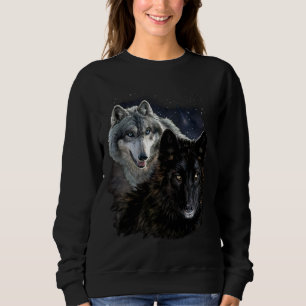 Sweatshirt Wolf Star Wolf Wild Moon Stars Loyal Grey Wolf