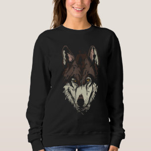 Sweatshirt Wolves Zoo Animaux Tête Visage Wolf