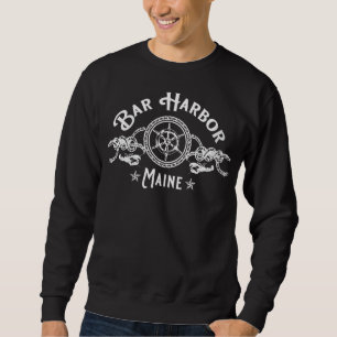 Sweatshirt Womens Bar Harbour Maine Lobster Vintage Nautique