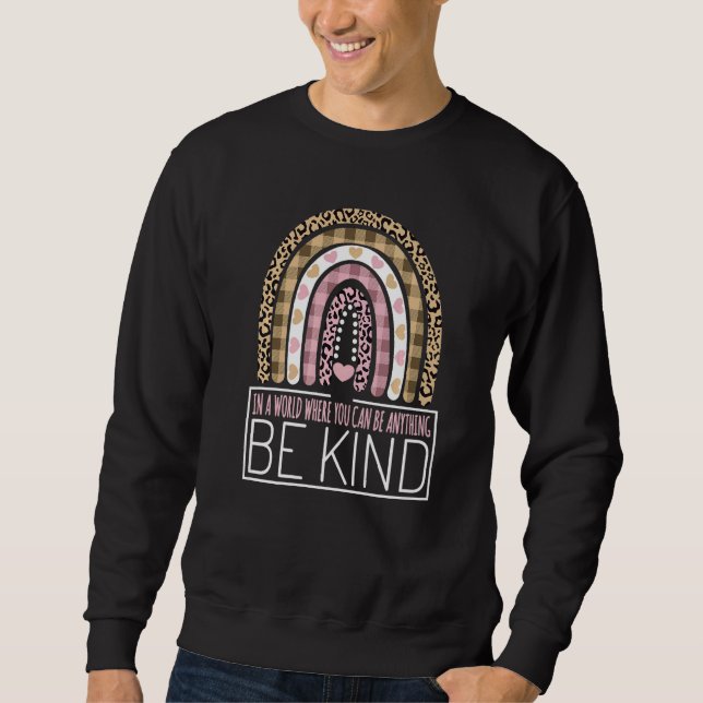 Sweatshirt Womens Be Kind Kids Kindness Teacher Outfits Leopa (Devant)