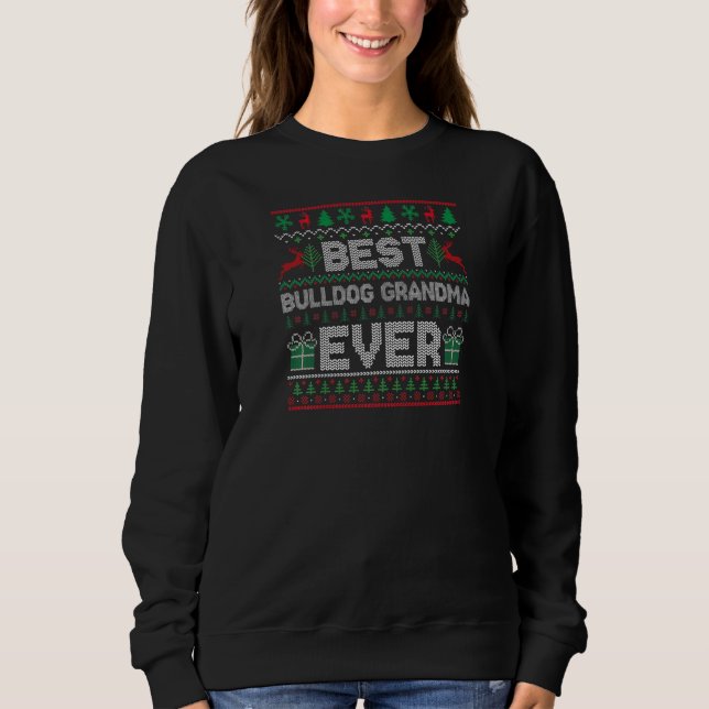 Sweatshirt Womens Best Bulldog Grandma Ever Christmas Pjs Mat (Devant)