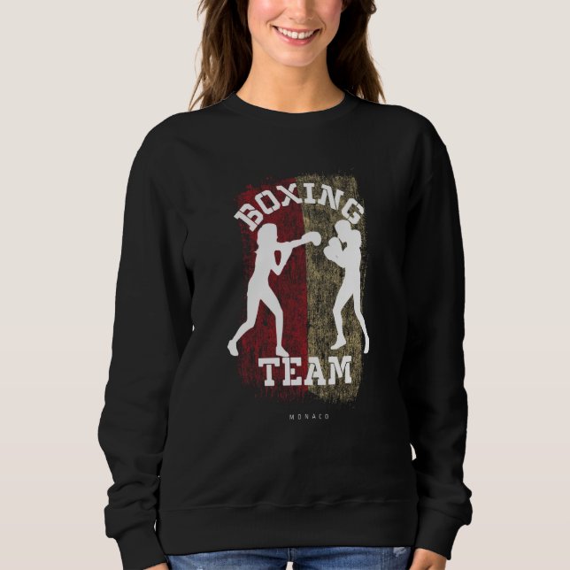 Sweatshirt Womens Boxing Monaco Combat Sports Fighter Boxing (Devant)