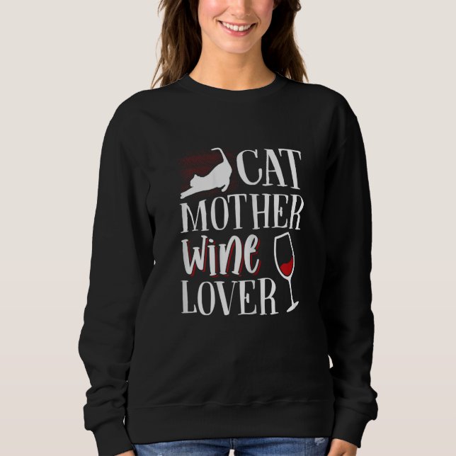 Sweatshirt Womens Cat mother wine (Devant)