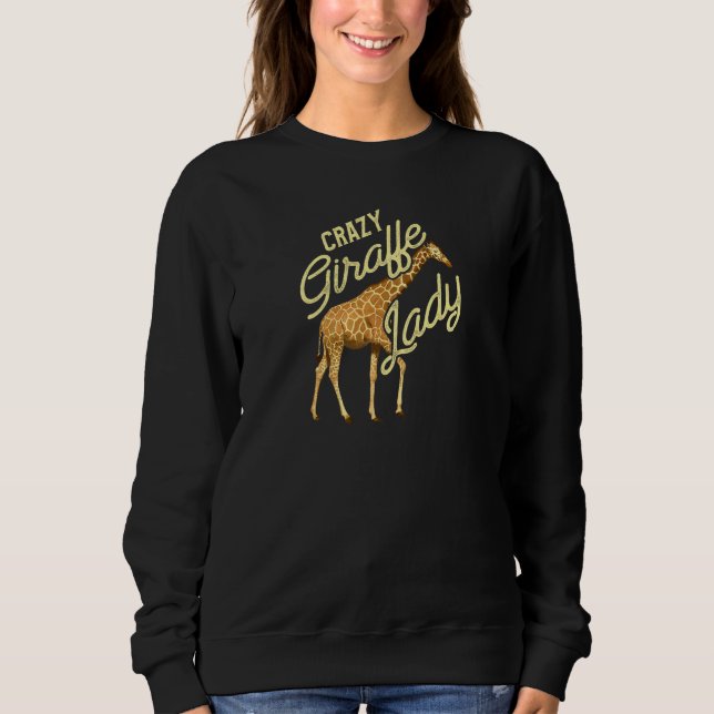 Sweatshirt Womens Crazy giraffe lady   (Devant)