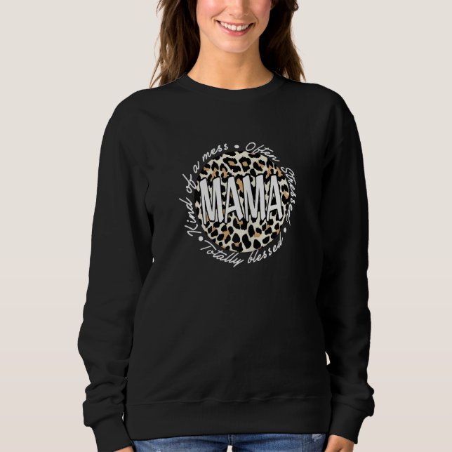 Sweatshirt Womens Cute Cheetah Print Mom Apparel  Stylish Wom (Devant)