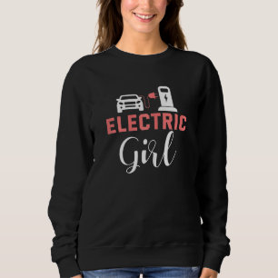 Sweatshirt Womens Electric Girl Conducteur de voiture électri
