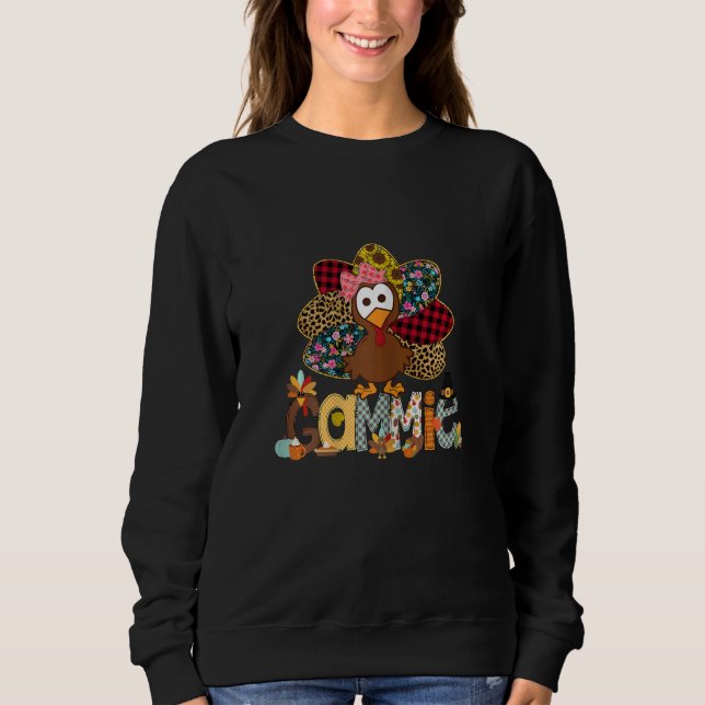 Sweatshirt Womens Fall Turkey Gammie    Thanksgiving Doodle G (Devant)