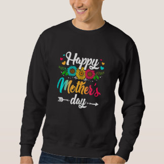 Sweatshirt Womens Happy Mother s Day 2023 Cute Floral Girl Wo