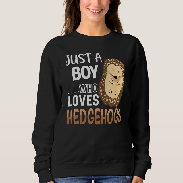 Sweatshirt Womens Hedgehog Just A Boy Who Loves Hedgehog Cost (Devant)