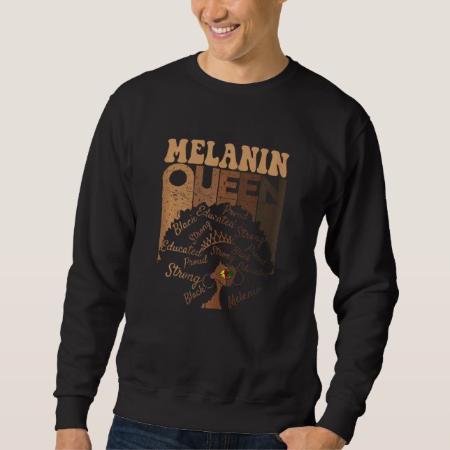 Sweatshirt Womens Melanin Queen African American Black Strong (Devant)