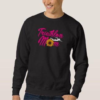 Sweatshirt Womens Mom Graphic Run Bike Swim Triathlon Triathl