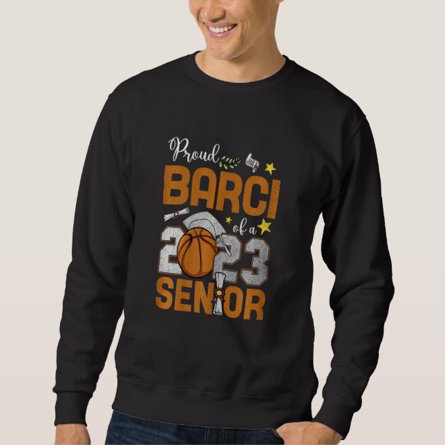 Sweatshirt Womens Proud Barci Of A 2023 Senior Basketball Gra (Devant)