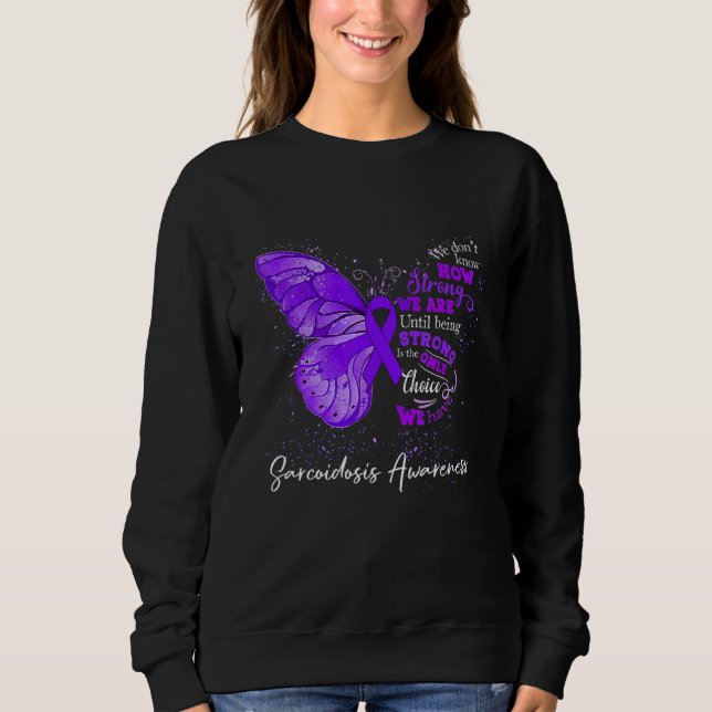 Sweatshirt Womens Sarcoidosis Awareness Purple Ribbon Butterf (Devant)