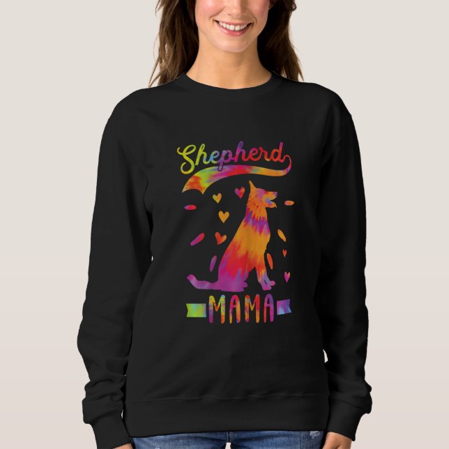 Sweatshirt Womens Shepherd Mama German Shepherd Dog Mom Tie D (Devant)
