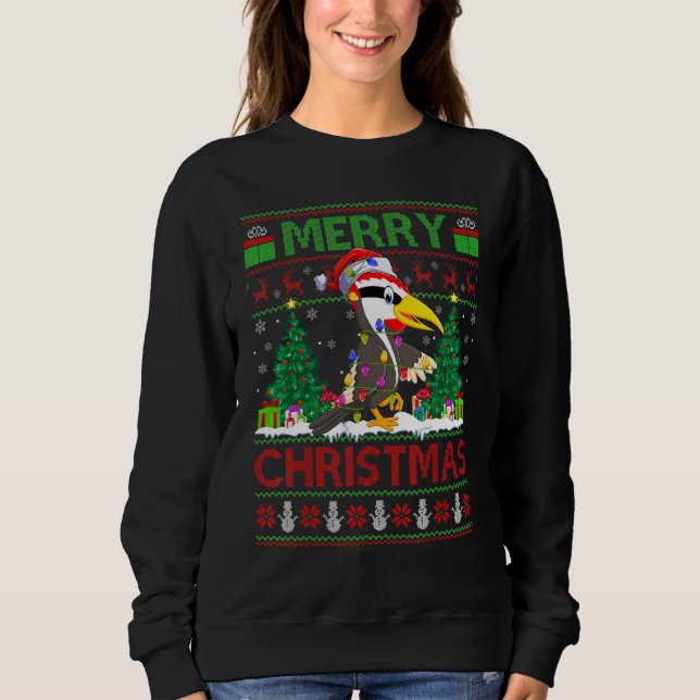 Sweatshirt Woodpecker Bird   Xmas Tree Ugly Woodpecker Christ (Devant)
