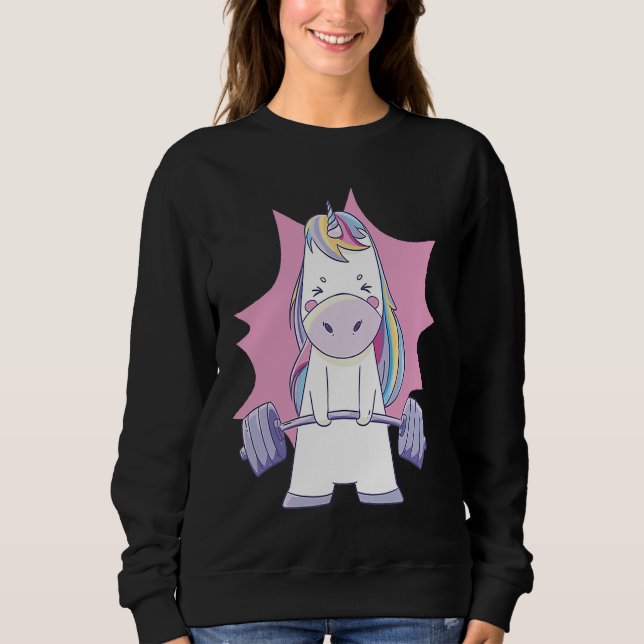 Sweatshirt Workout Gym Unicorn (Devant)