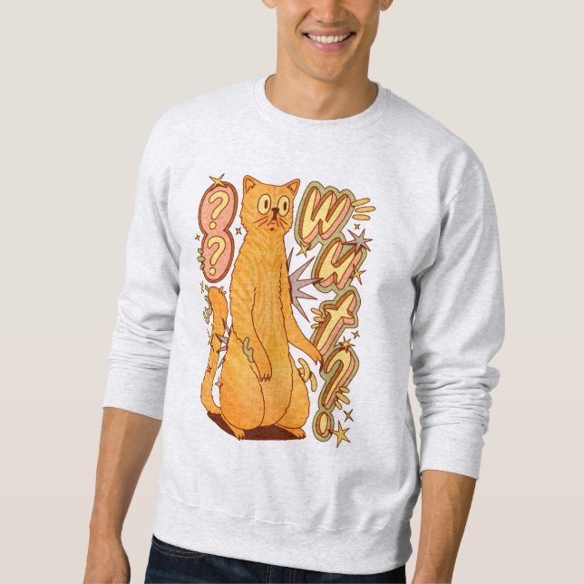 Sweatshirt Wut ? / Illustration d'un chat orange (Devant)