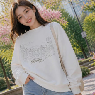 Sweatshirt Wyoming USA dessin au trait