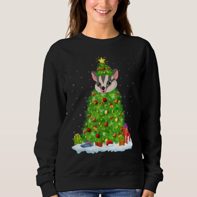 Sweatshirt Xmas Decorations Lights Santa Sugar Glider Christm (Devant)