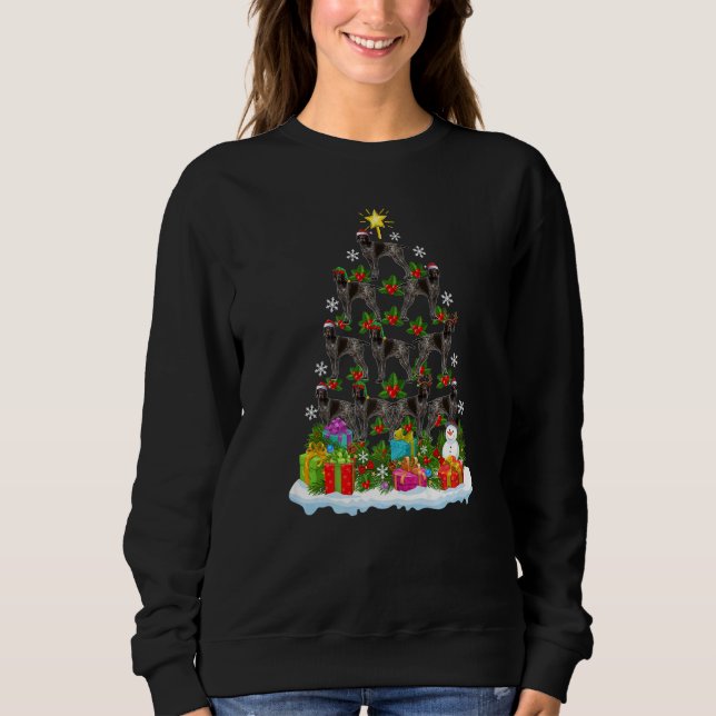 Sweatshirt Xmas Holiday German Shorthaired Pointer Dog Christ (Devant)