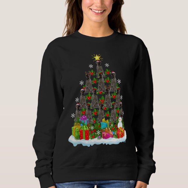 Sweatshirt Xmas Holiday German Wirehaired Pointer Dog Christm (Devant)